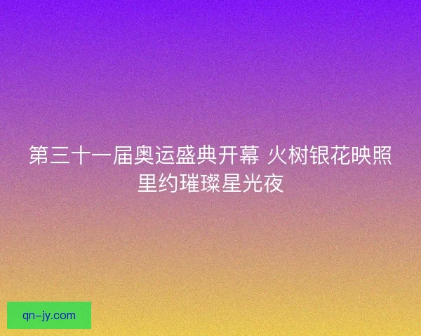第三十一届奥运盛典开幕 火树银花映照里约璀璨星光夜